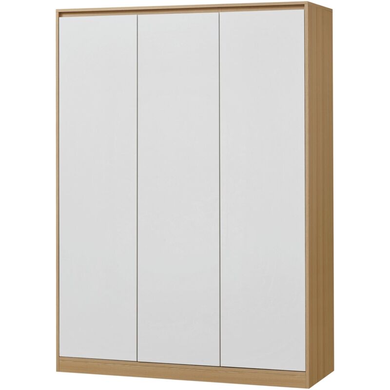 foto del prodotto armadio camera da letto armadio moderno mobile contenitore senza tempo con 4 ripiani in mdf 176 x 120 x 52 cm effetto rovere bianco