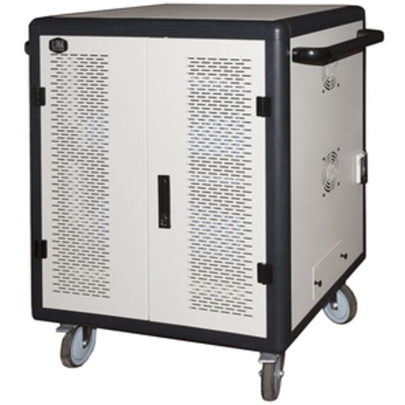foto del prodotto armadio carrello ricarica 40 tablet nb con ruote multiprese incluse ventole porta in acciaio traforata colore grigio lksca40 link