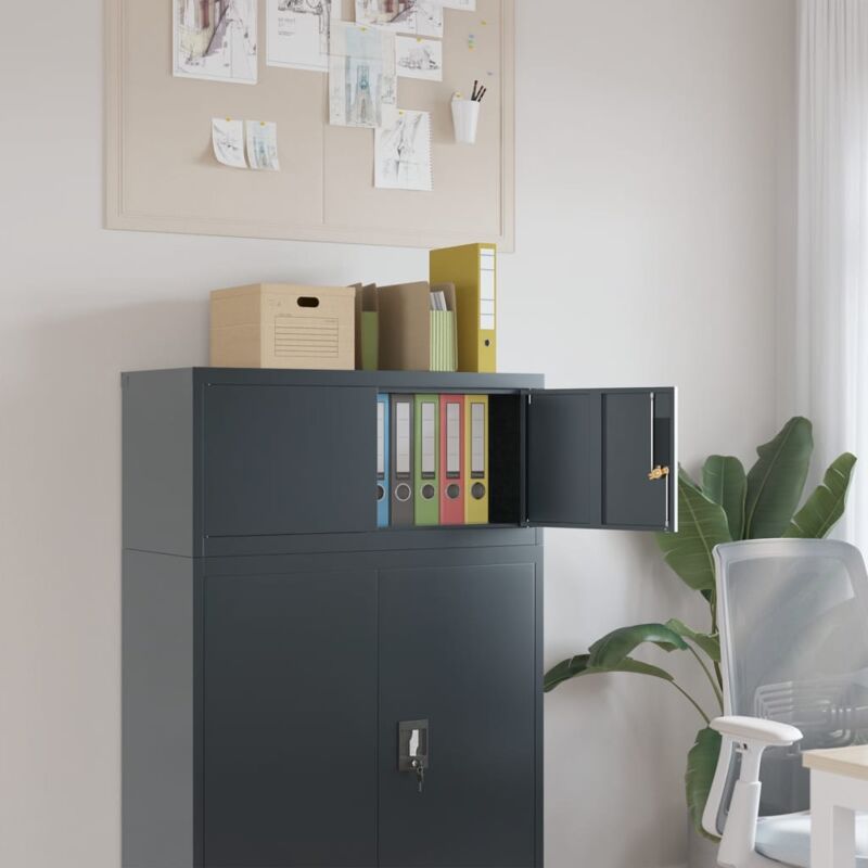 foto del prodotto armadio classificatore antracite 90x40x40 cm in acciaio vidaxl