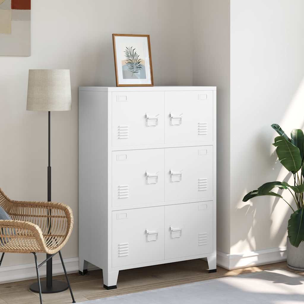 foto del prodotto armadio classificatore industriale bianco 75x40x115 cm metallo vidaxl