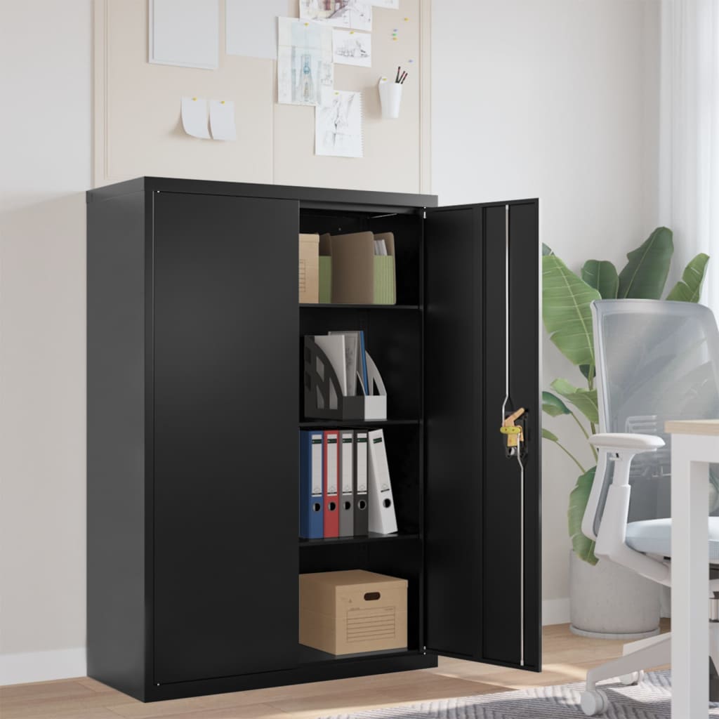 foto del prodotto armadio classificatore nero 90x40x140 cm in acciaiocod mxl 102128