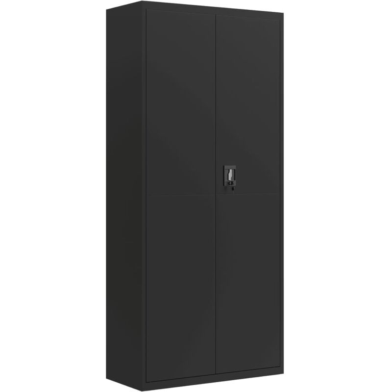 foto del prodotto armadio classificatore nero 90x40x200 cm in acciaio vidaxl