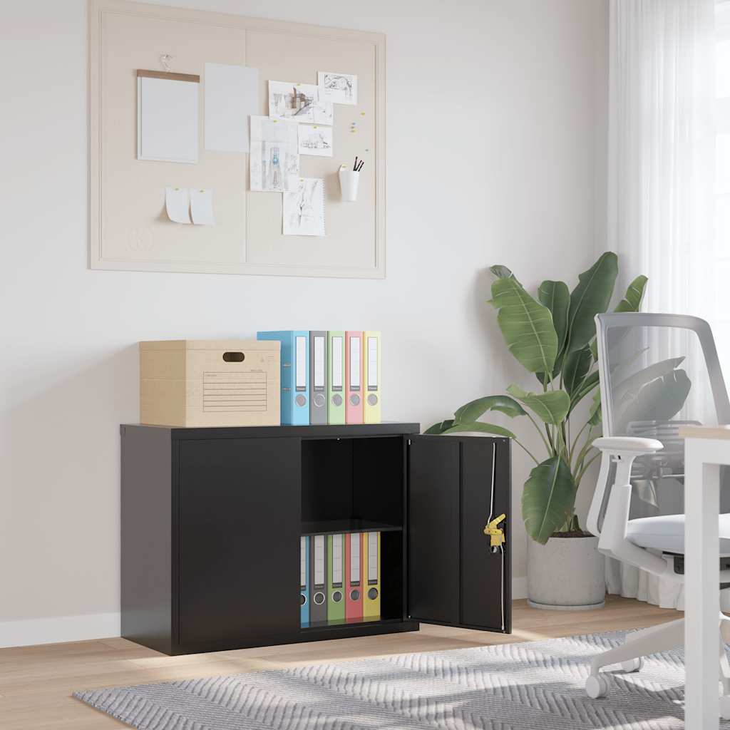 foto del prodotto armadio classificatore nero 90x40x70 cm in acciaiocod mxl 126036