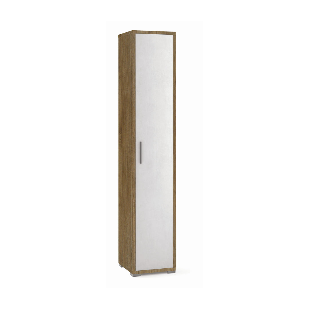 foto del prodotto armadio colonna 1 anta 39x41x199h cm in kit di montaggio colore noce stelvio e ossido bianco
