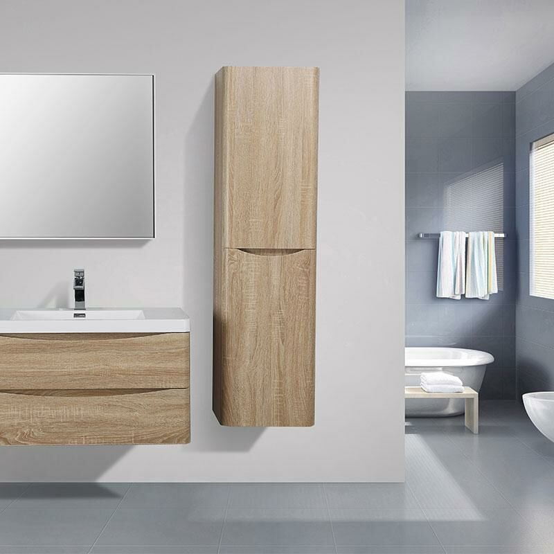 foto del prodotto armadio colonna bagno piacenza altezza 150 cm - rovere chiaro