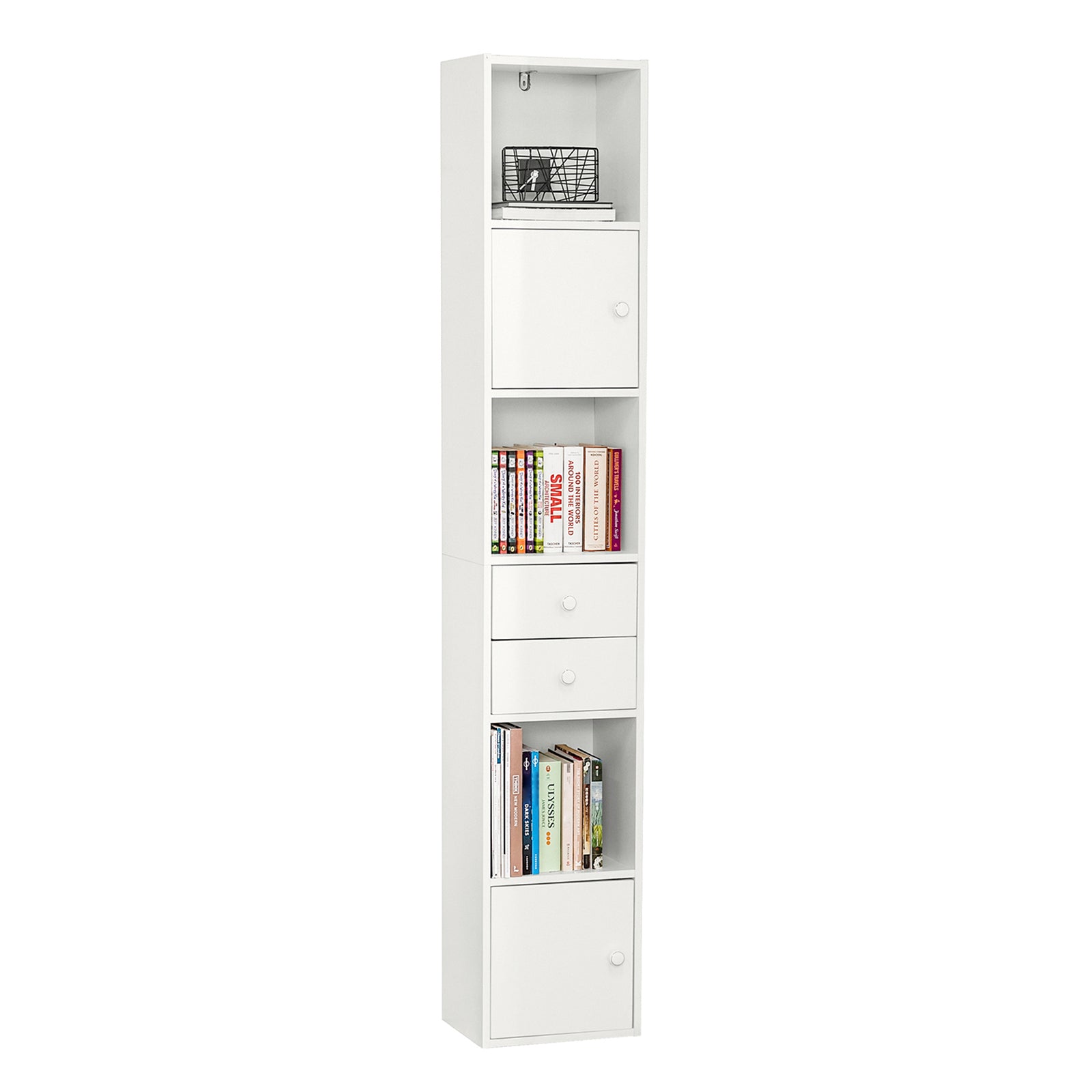 foto del prodotto armadio colonna salvaspazio mobiletto salvaspazio scaffale alto cassettiera bagno mobiletto bagno str10 w
