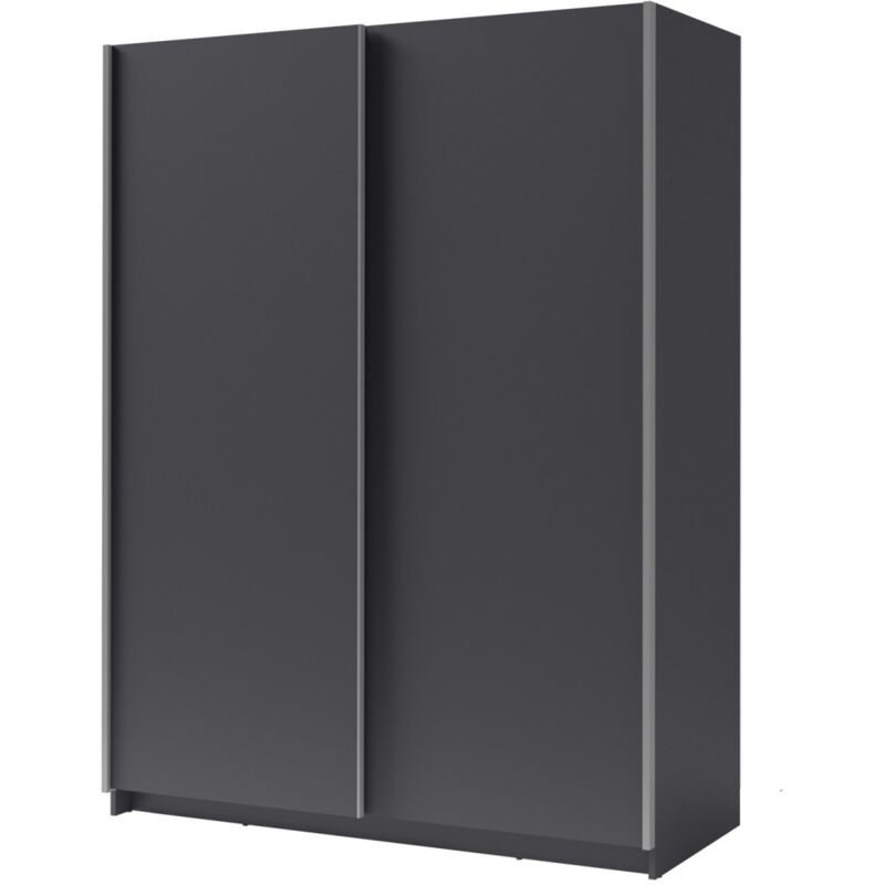 foto del prodotto armadio con 2 porte scorrevoli collezione gozu colore grigio grafite 150 x 198 x 62 cm
