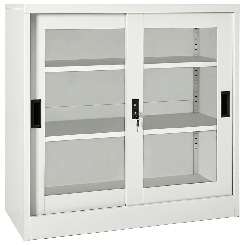 foto del prodotto armadio con ante scorrevoli grigio chiaro 90x40x90cm in acciaio vidaxl