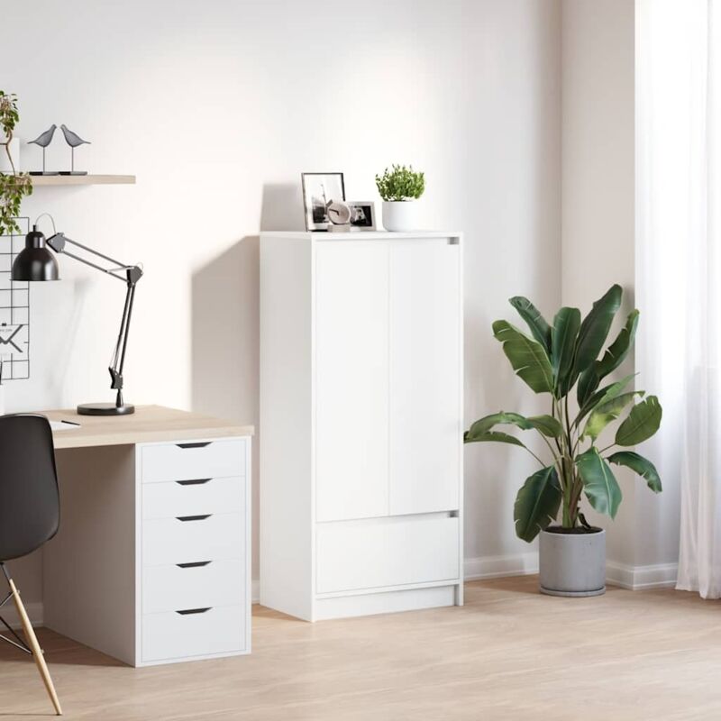 foto del prodotto armadio con cassetto bianco 55,5x34x119,5 cm legno multistrato vidaxl