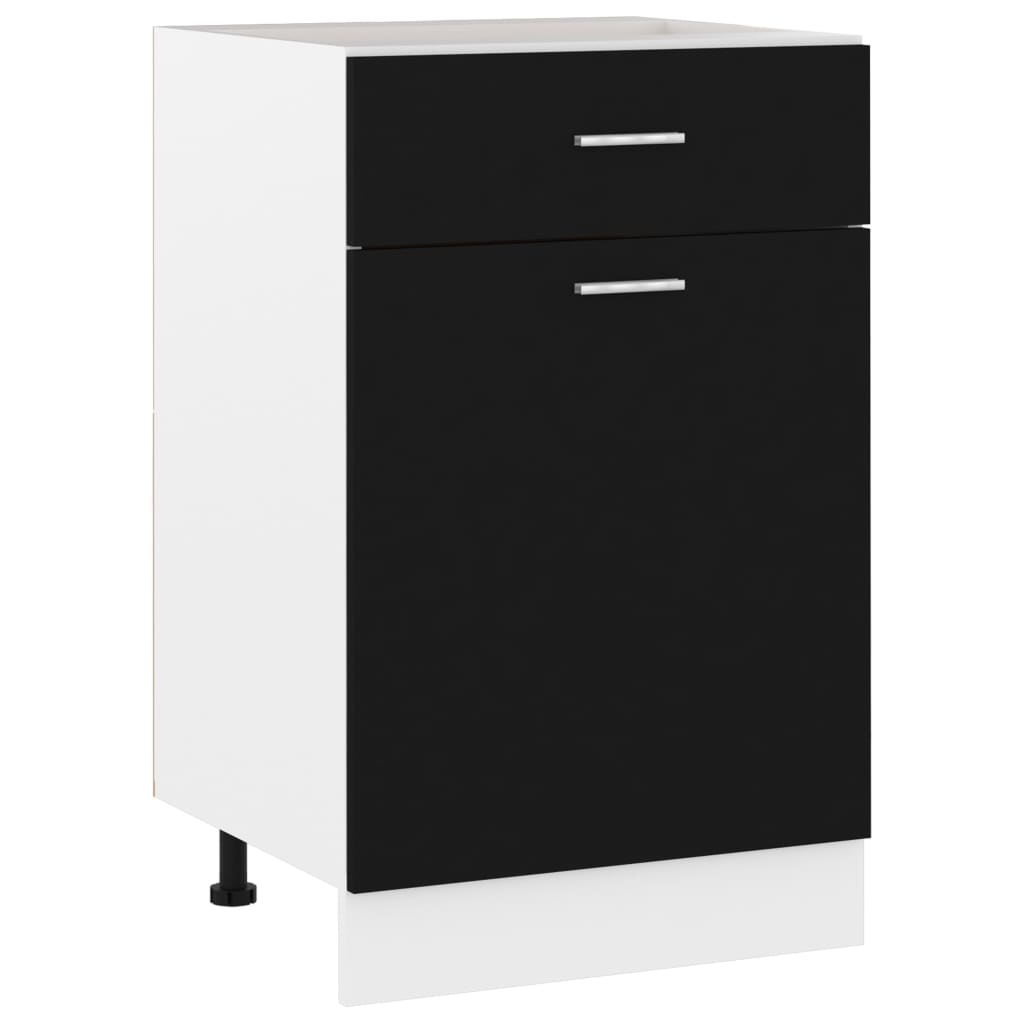 foto del prodotto armadio con cassetto nero 50x46x81,5 cm in legno multistratocod mxl 81557