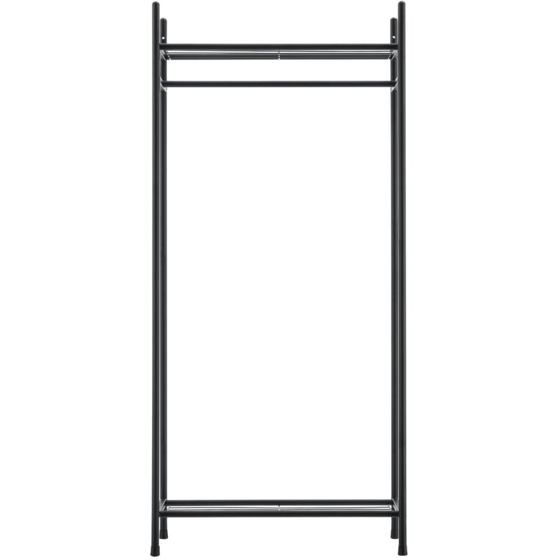 foto del prodotto armadio con ripiani 2 ripiani in acciaio laccato 130 x 60 x 30 cm nero
