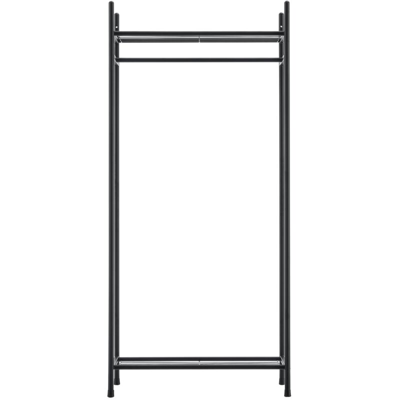 foto del prodotto armadio con ripiani contenitore 2 ripiani acciaio laccato 130 x 60 x 30 cm nero 030008149