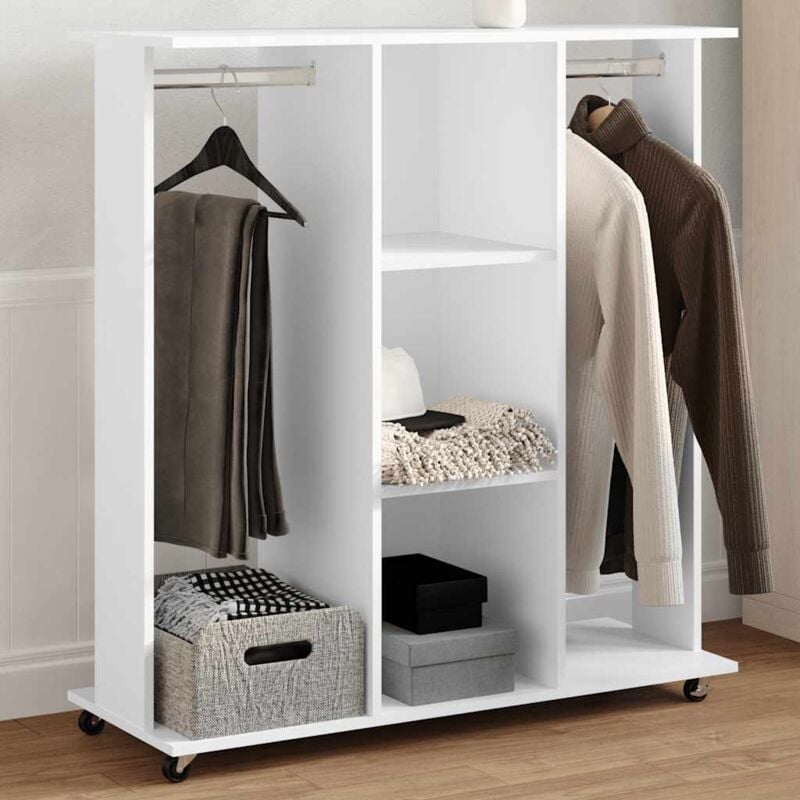 foto del prodotto armadio con ruote bianco 102x38x110 cm in legno multistrato vidaxl