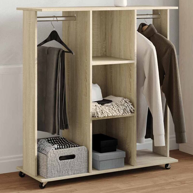 foto del prodotto armadio con ruote rovere sonoma 102x38x110 cm legno multistrato - vidaxl