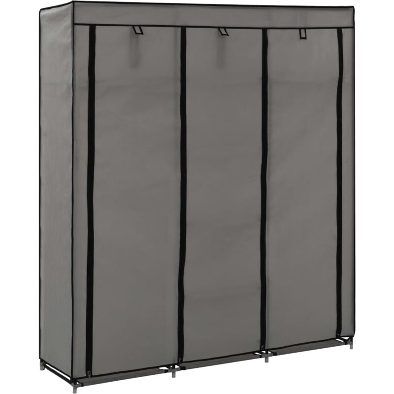 foto del prodotto armadio con scomparti e aste grigio 150x45x175 cm in tessuto vidaxl