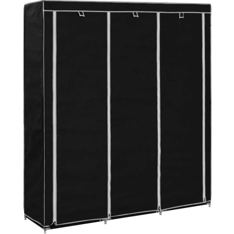 foto del prodotto armadio con scomparti e aste nero 150x45x175 cm in tessuto vidaxl