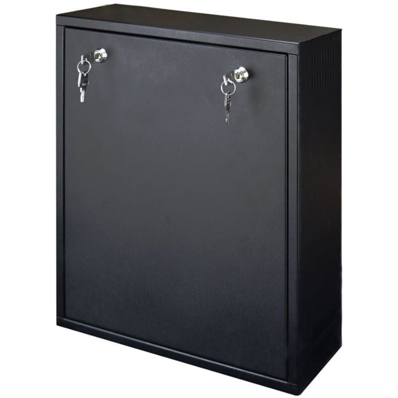 foto del prodotto armadio contenitore metallico verticale nvr dvr pulsar nero awo529