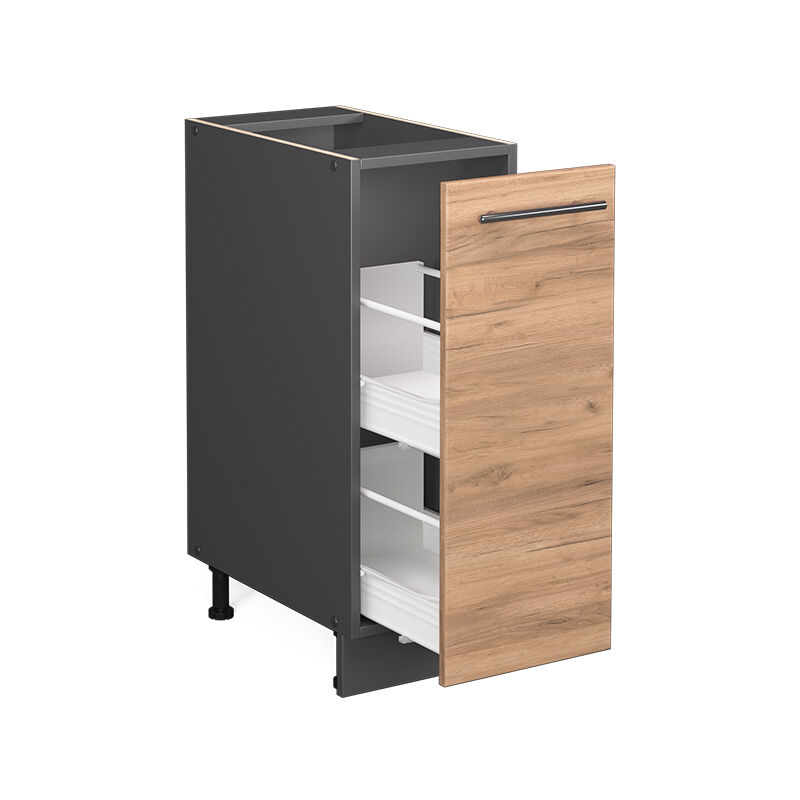 foto del prodotto armadio cucina dispensa alto fame-line, quercia dorata, 30 cm senza piano di lavoro vicco