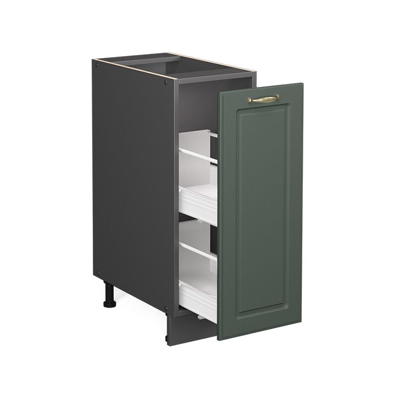 foto del prodotto armadio cucina dispensa alto fame line, verde oro country house, 30 cm senza piano di lavoro vicco