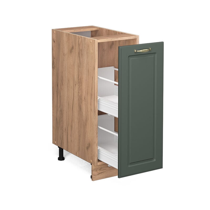 foto del prodotto armadio cucina dispensa alto fame line, verde oro country house, 30 cm senza piano di lavoro vicco