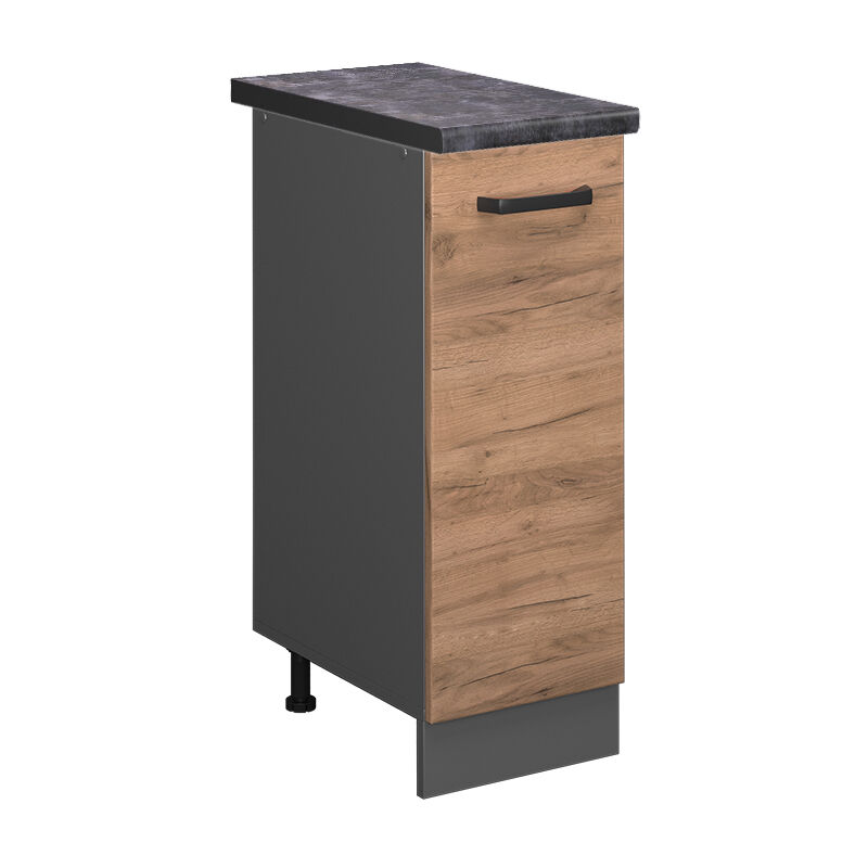 foto del prodotto armadio cucina dispensa alto r line, quercia dorata, 30 cm , pl antracite vicco