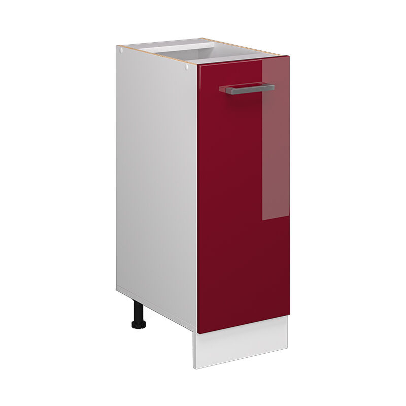 foto del prodotto armadio cucina dispensa alto r line, rosso bordeaux lucido, 30 cm senza piano di lavoro vicco