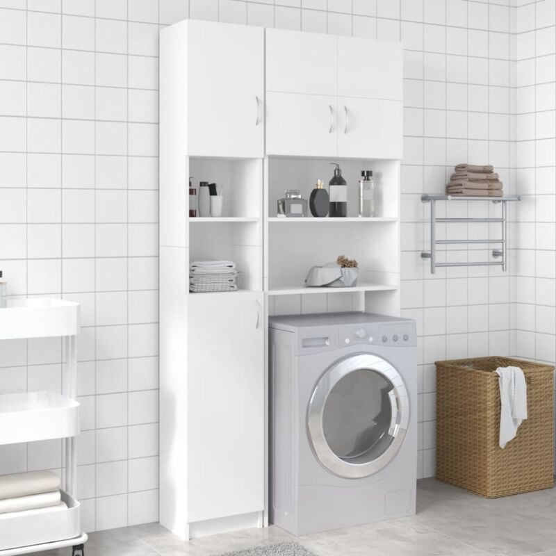 foto del prodotto armadio da bagno bianco 32x25,5x190 cm in legno multistrato vidaxl