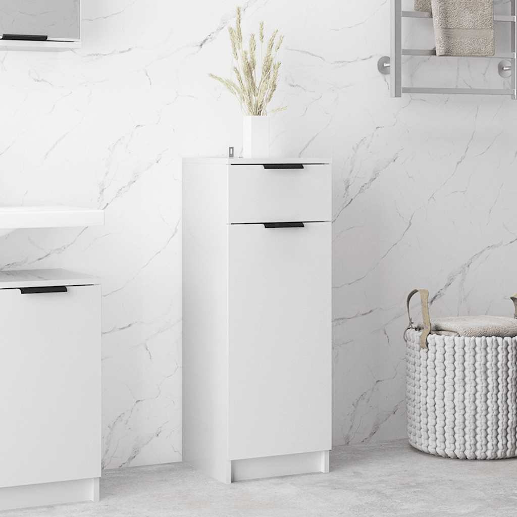 foto del prodotto armadio da bagno bianco lucido 32x34x90 cm in legno multistrato cod mxl 50310