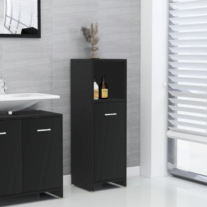 foto del prodotto armadio da bagno nero 30x30x95 cm in truciolato cod mxl 31372