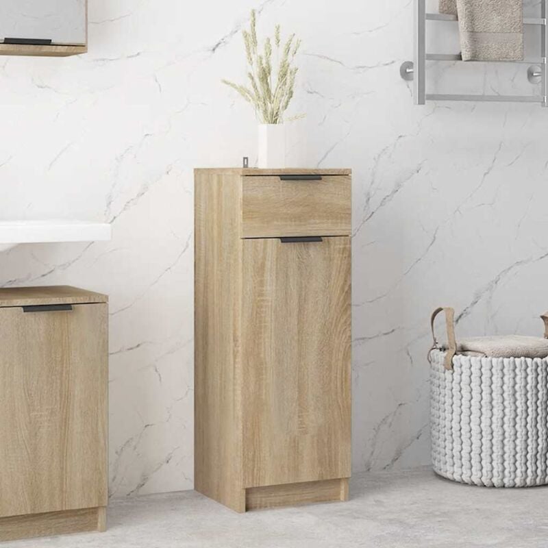 foto del prodotto armadio da bagno rovere sonoma 32x33,5x90 cm in legno multistrato vidaxl