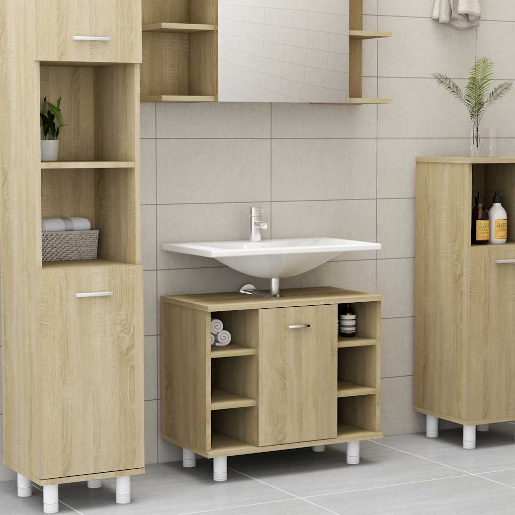 foto del prodotto armadio da bagno rovere sonoma 60x33x58 cm in truciolato