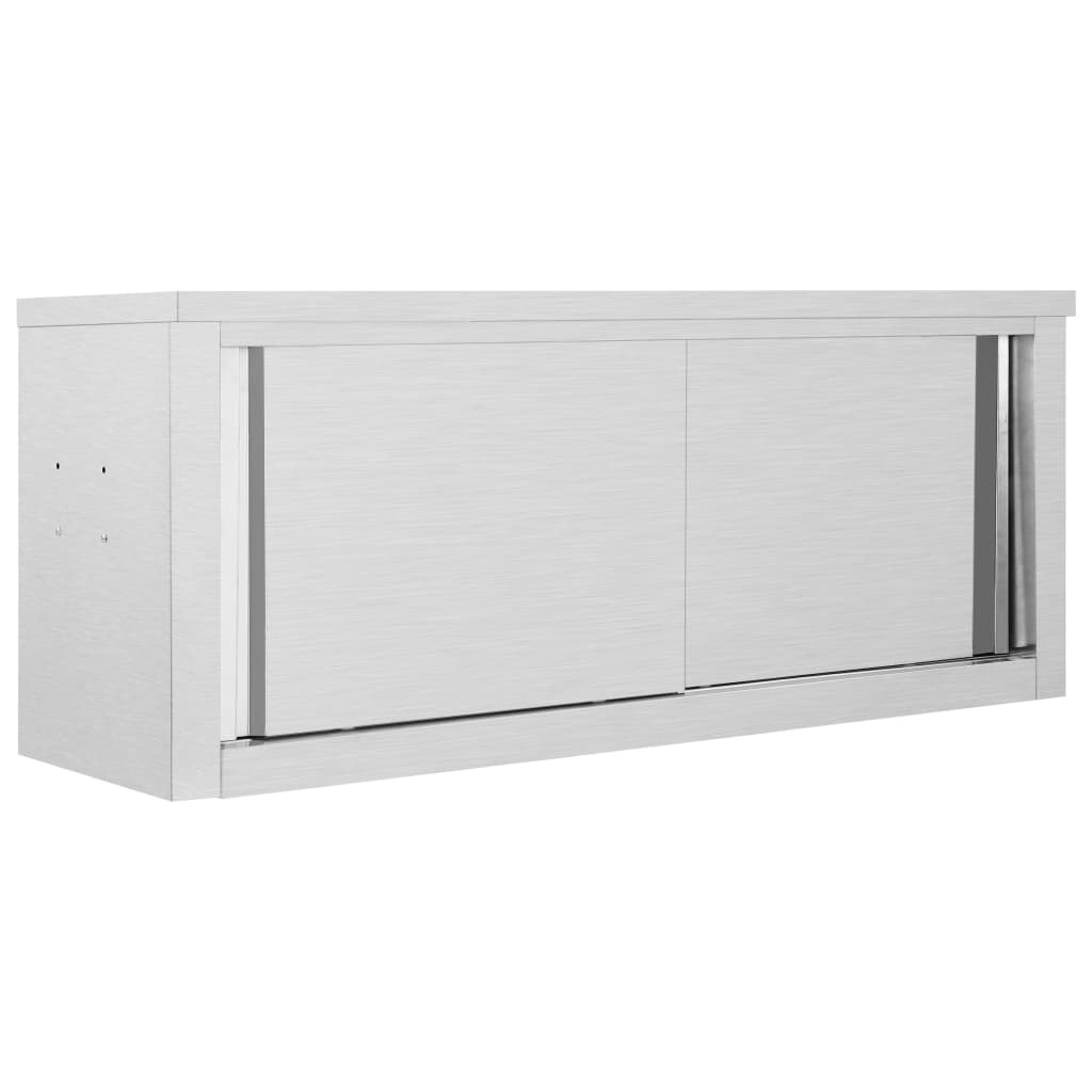 foto del prodotto armadio da cucina ad ante scorrevoli 120x40x50cm acciaio inox