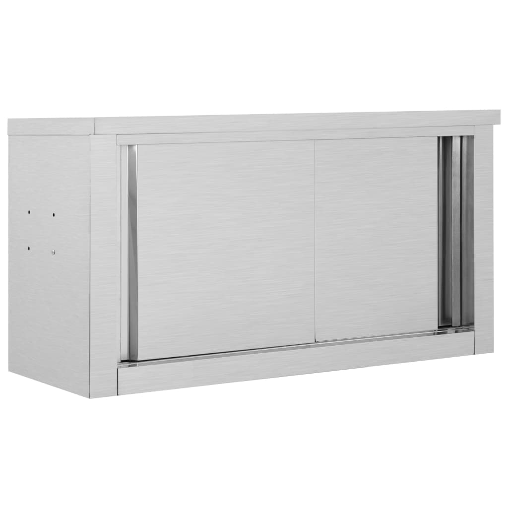 foto del prodotto armadio da cucina con ante scorrevoli 90x40x50cm acciaio inox cod mxl 121192