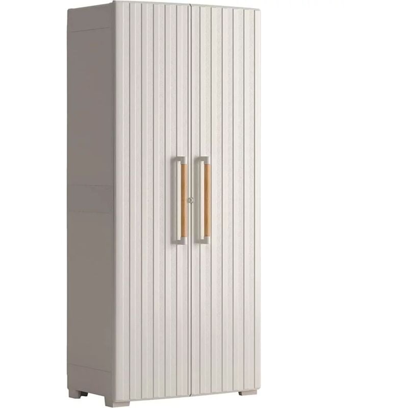 foto del prodotto armadio da esterno 8 ripiani 80x45x180h cm in plastica keter groove multispace sabbia beige
