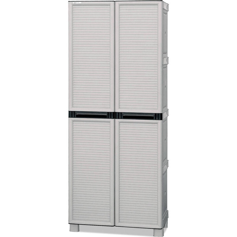 foto del prodotto armadio da esterno allain, mobile multiuso, armadio per lavanderia, armadietto outdoor, 100 made in italy, grigio chiaro, 70x39h172 cm dmora