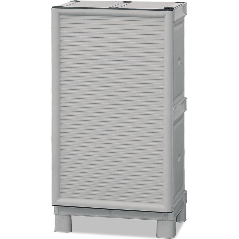 foto del prodotto armadio da esterno arlinda, mobile outdoor, armadio balcone multiuso, armadietto outdoor, 100 made in italy, grigio chiaro, 50x39h92 cm dmora