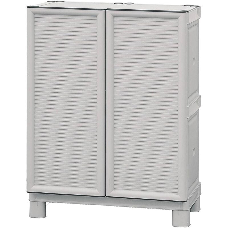 foto del prodotto armadio da esterno arlinda, mobile outdoor, armadio balcone multiuso, armadietto outdoor, 100 made in italy, grigio chiaro, 70x39h92 cm dmora
