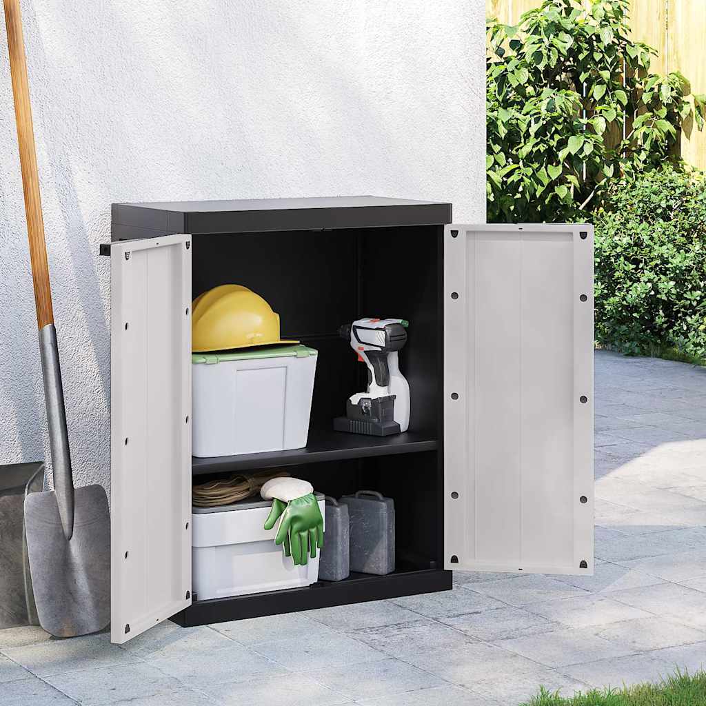 foto del prodotto armadio da esterno grigio e nero 65x37x85 cm in pp vidaxl