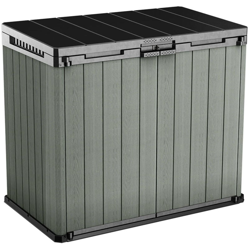 foto del prodotto armadio da esterno lumarzo, mobile outdoor, mobiletto giardino multiuso, contenitore per balcone o garage, 140x80 h120 cm, verde dmora