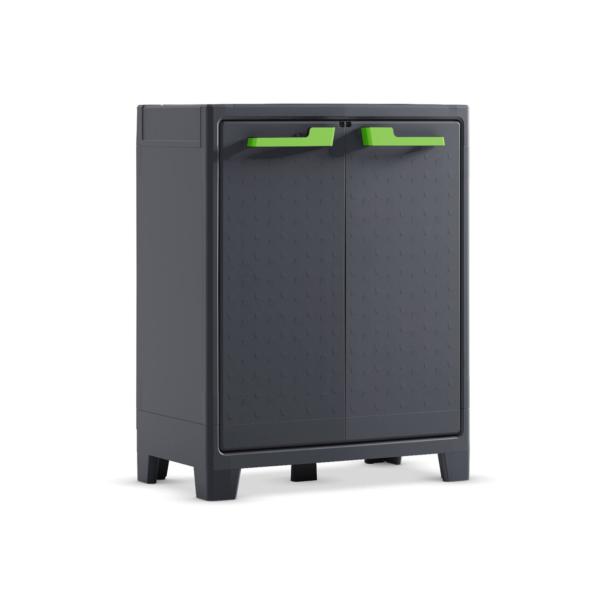 foto del prodotto armadio da esterno markham, mobile outdoor, mobiletto giardino multiuso, contenitore per balcone o garage, made in italy, 80x44 h100 cm, grigio