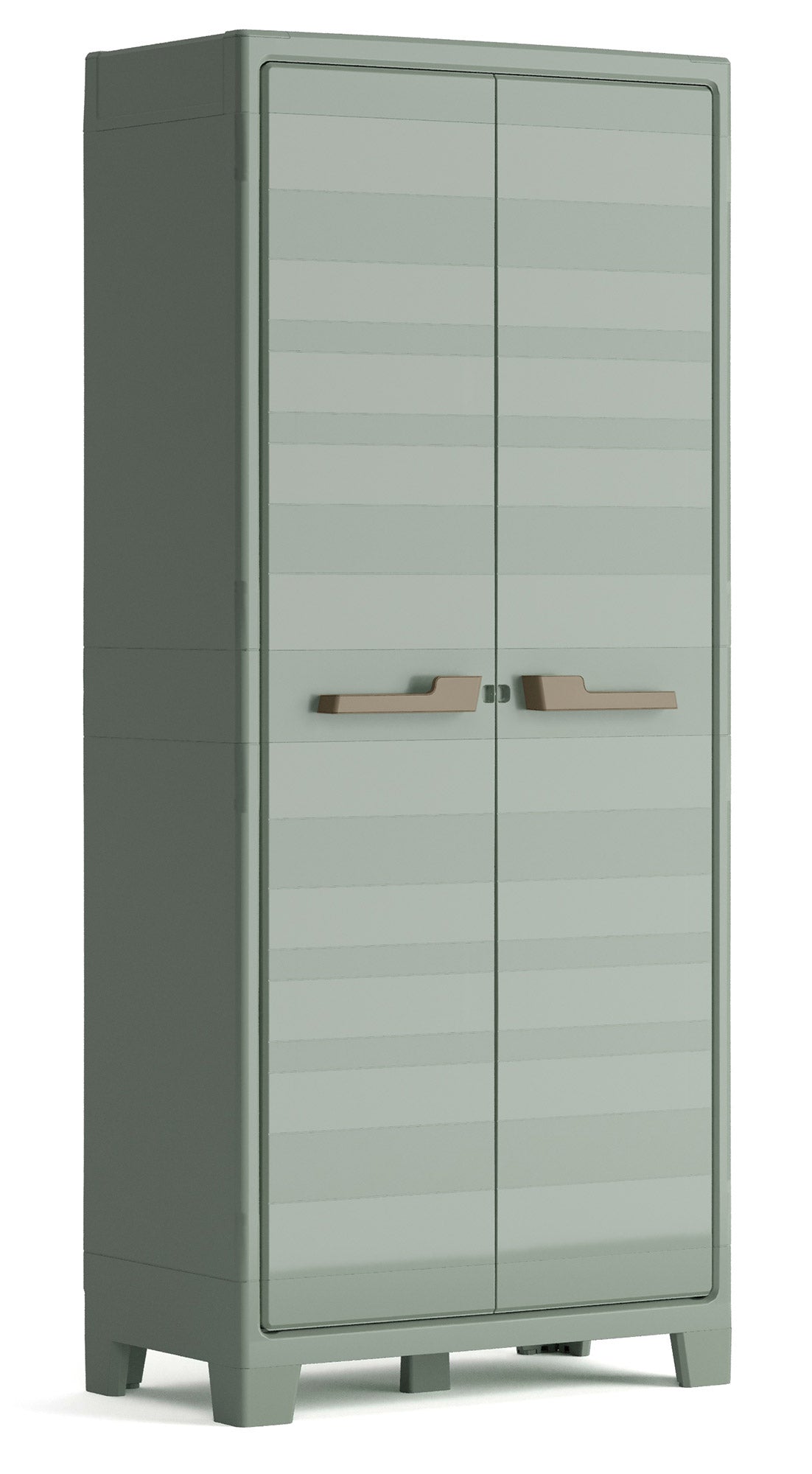 foto del prodotto armadio da giardino 4 ripiani 80x44x182 cm keter planet outdoor alto grigio e verde
