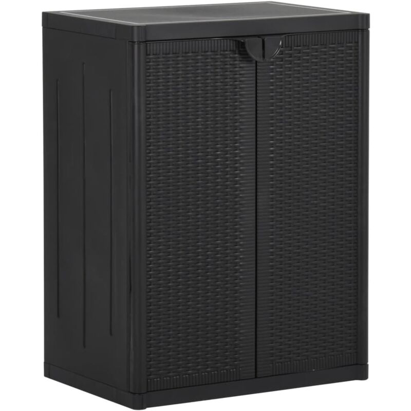foto del prodotto armadio da giardino nero 65x45x88 cm in rattan pp vidaxl 772563