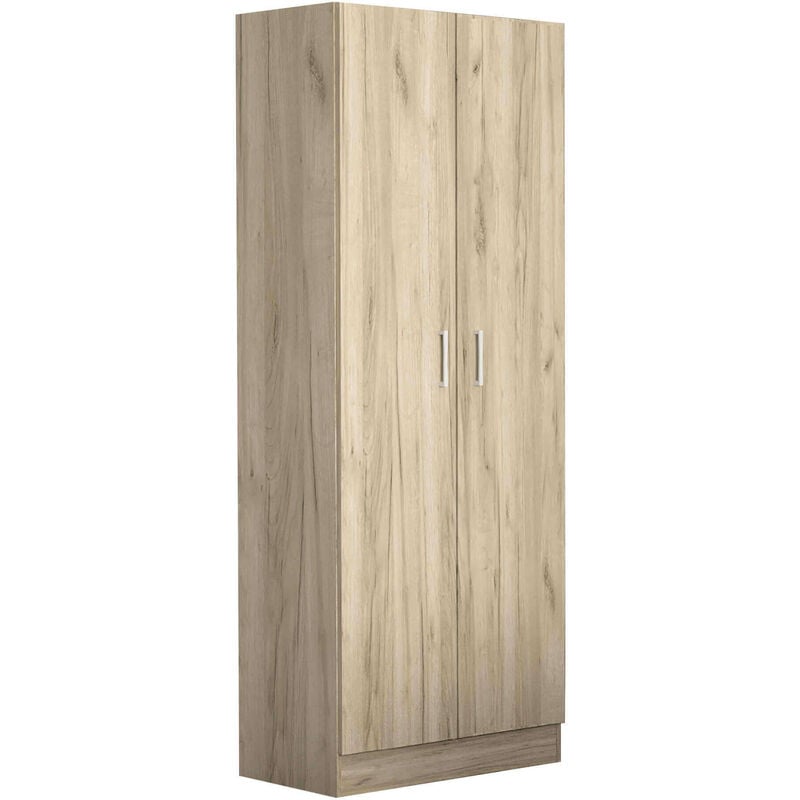 foto del prodotto armadio da interno guardaroba appendiabiti 2 ante in legno nobilitato bilaminato con asta appendiabiti linea classic gray