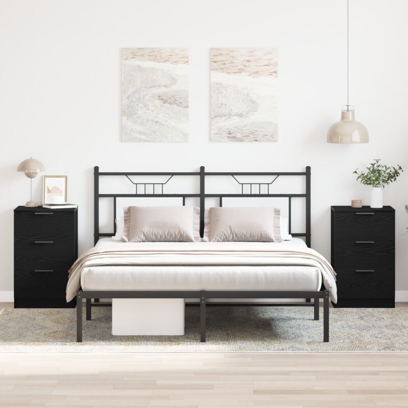 foto del prodotto armadio da notte con cassetto 2 pcs rovere nero 40 x 65 x 65 cm vidaxl