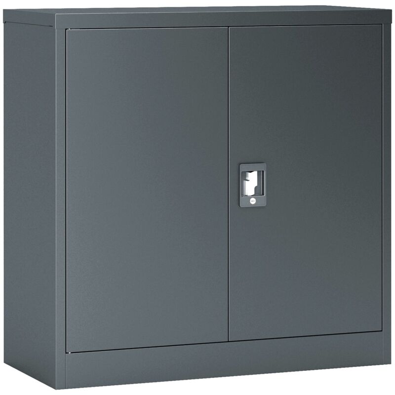 foto del prodotto armadio da ufficio armadietto da ufficio mobiletto per soggiorno ufficio camera da letto laboratorio acciaio laccato 90 x 40 x 90 cm grigio scuro