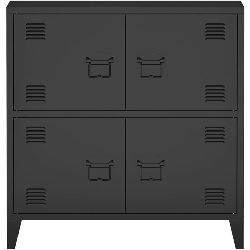 foto del prodotto armadio da ufficio armadietto da ufficio mobiletto per soggiorno ufficio camera da letto officina in metallo con 4 ante in acciaio 82 x 80 x 40 cm