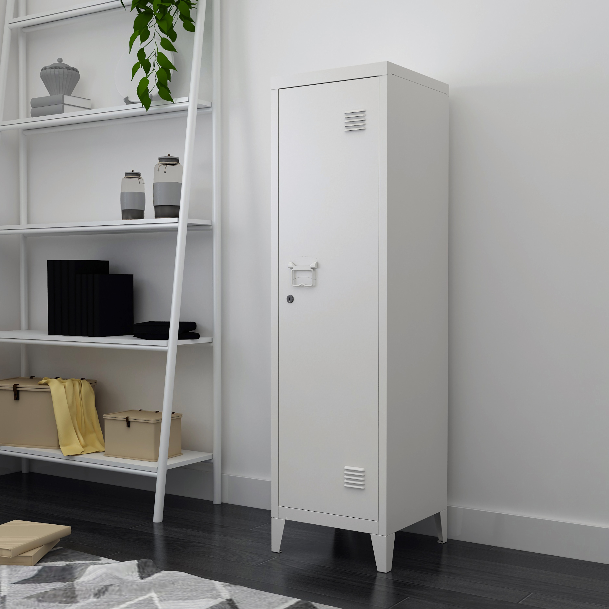 foto del prodotto armadio da ufficio kurikka acciaio bianco en.casa 