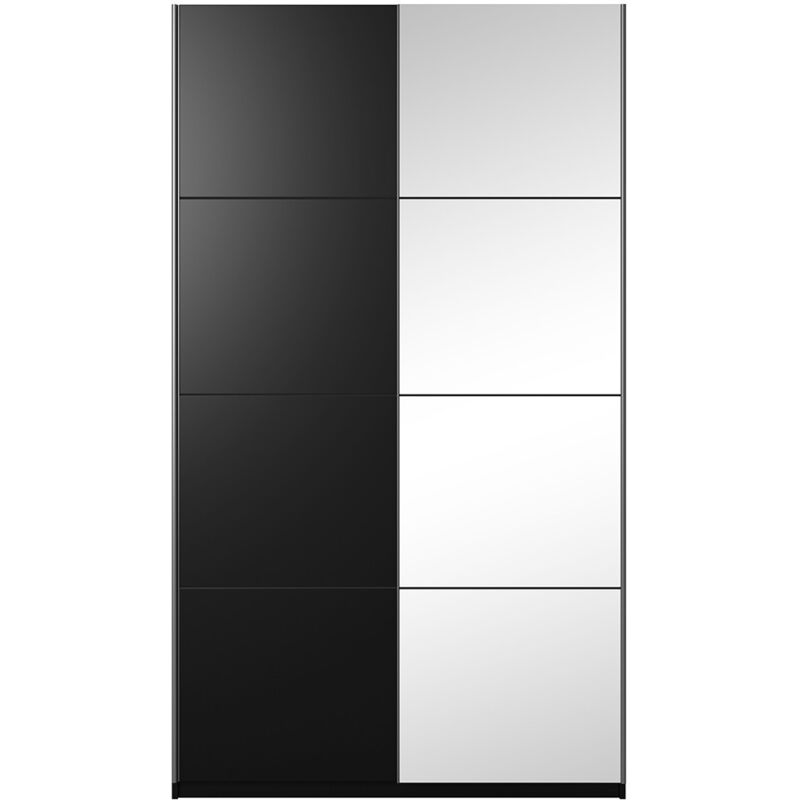 foto del prodotto armadio design 120cm. 2 porte con specchi modulari. colore nero opaco. collezione eos.