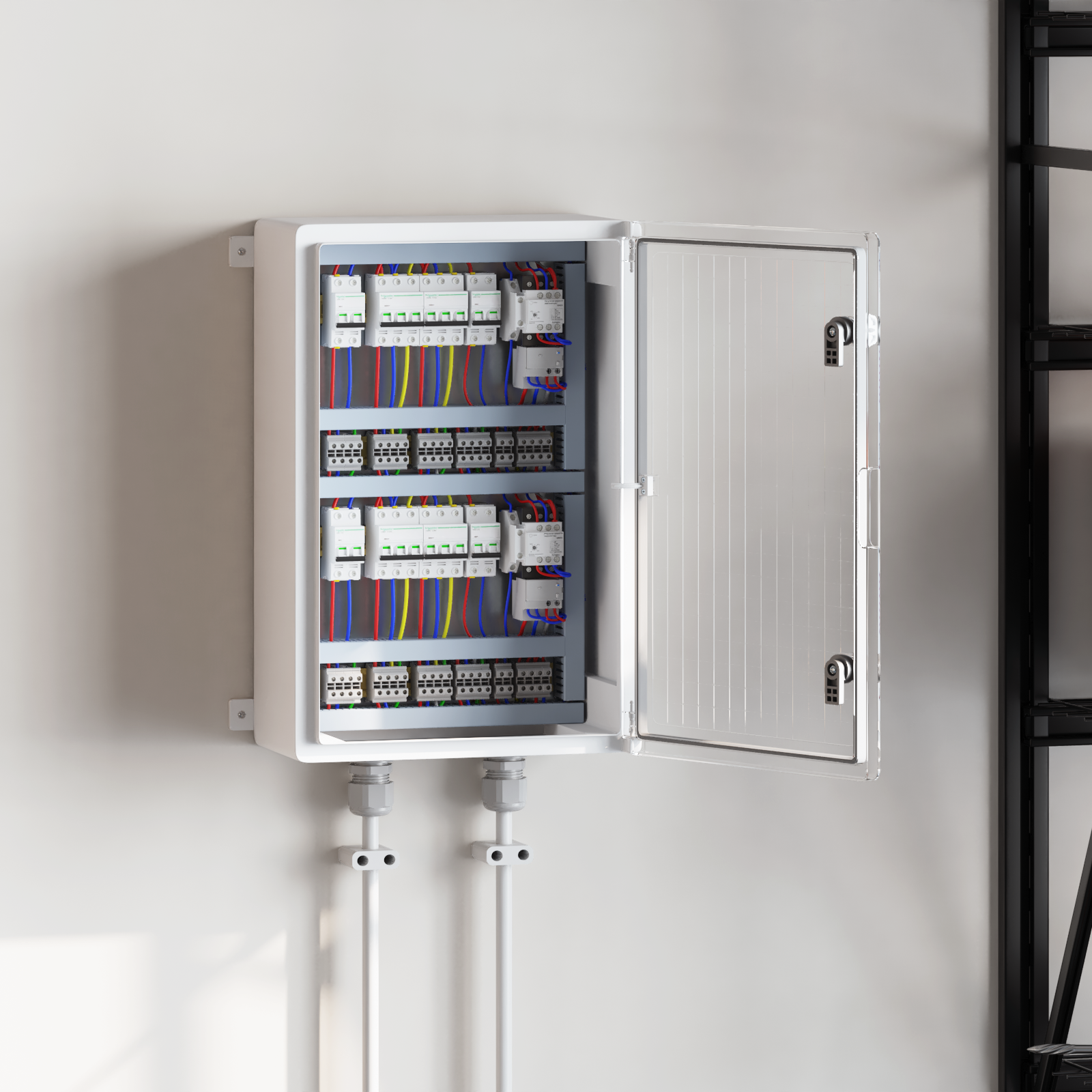 foto del prodotto armadio di controllo ip65 impermeabile grigio 40x20x60 cm in plastica abs