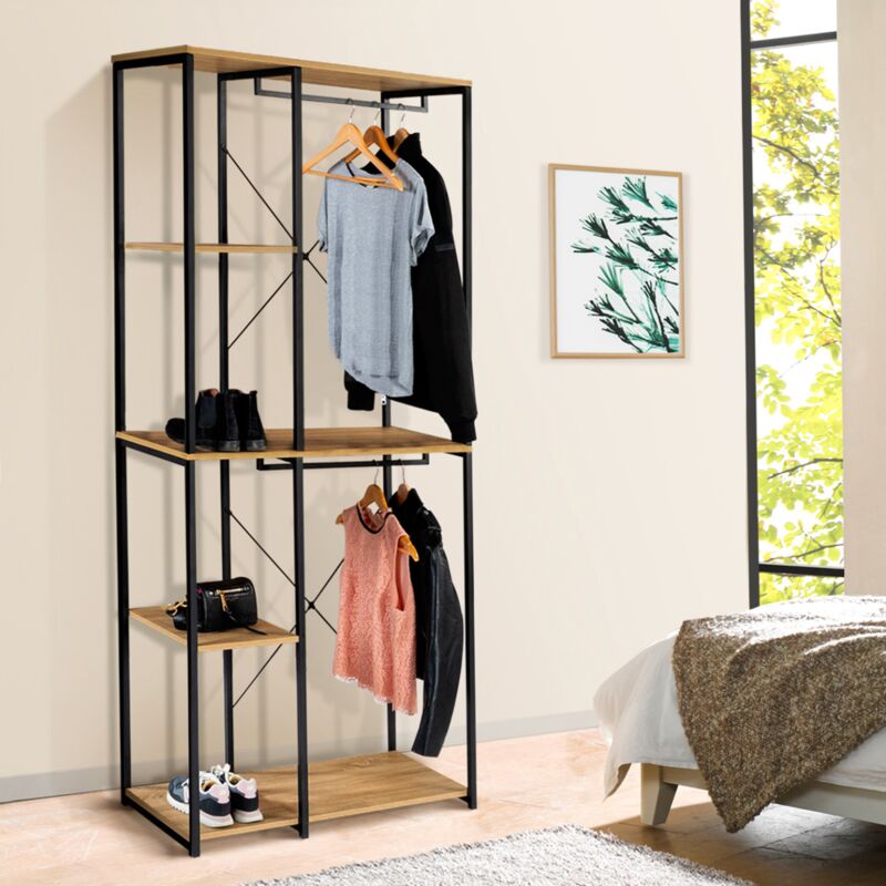foto del prodotto armadio doppio con ripiani l. 90 cm detroit design industriale